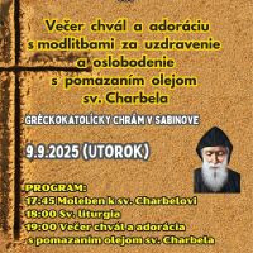 Večer chvál a adorácia s modlitbami za uzdravenie a oslobodenie