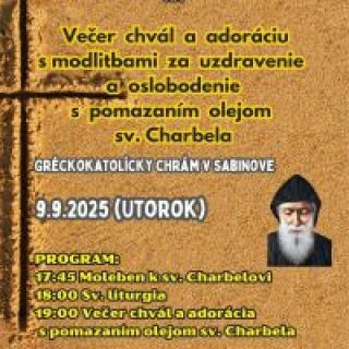 Večer chvál a adorácia s modlitbami za uzdravenie a oslobodenie