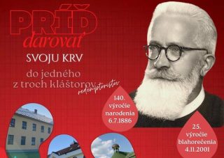 Redemptoristi ponúkajú unikátnu možnosť darovať krv v troch kláštoroch